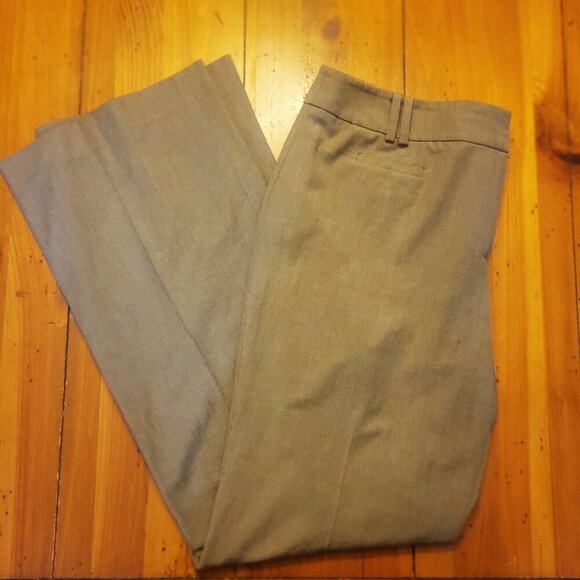 LOFT Women's Taupe Flat Front Straight Leg w/"Slight" Flair Trousers - Size 12 - Picture 7 of 10